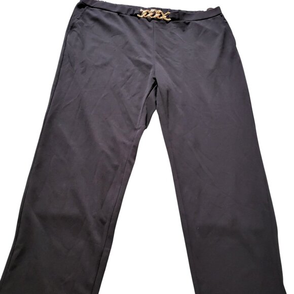 Alfred Dunner set formal pants black/blouse stripped blue flower size 3XL women - Picture 2 of 6